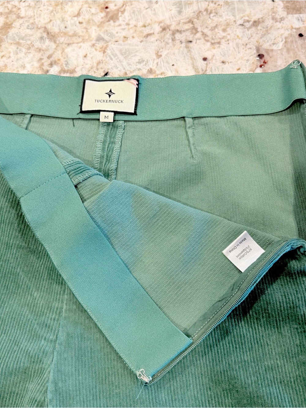 Tuckernuck Ashford Green Corduroy Cropped Pants - Picture 3 of 4